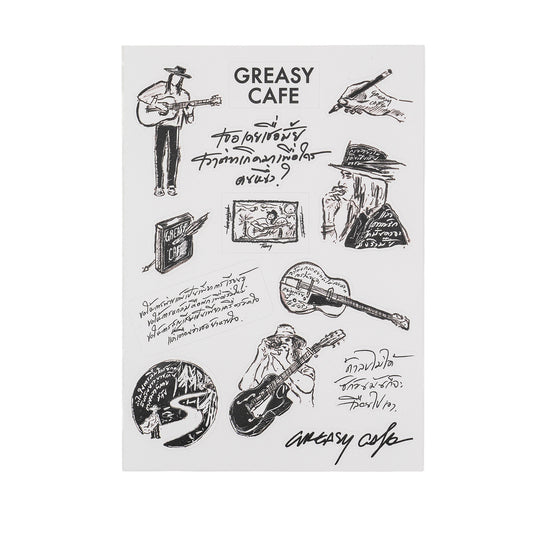 Greasy Cafe Sticker A4