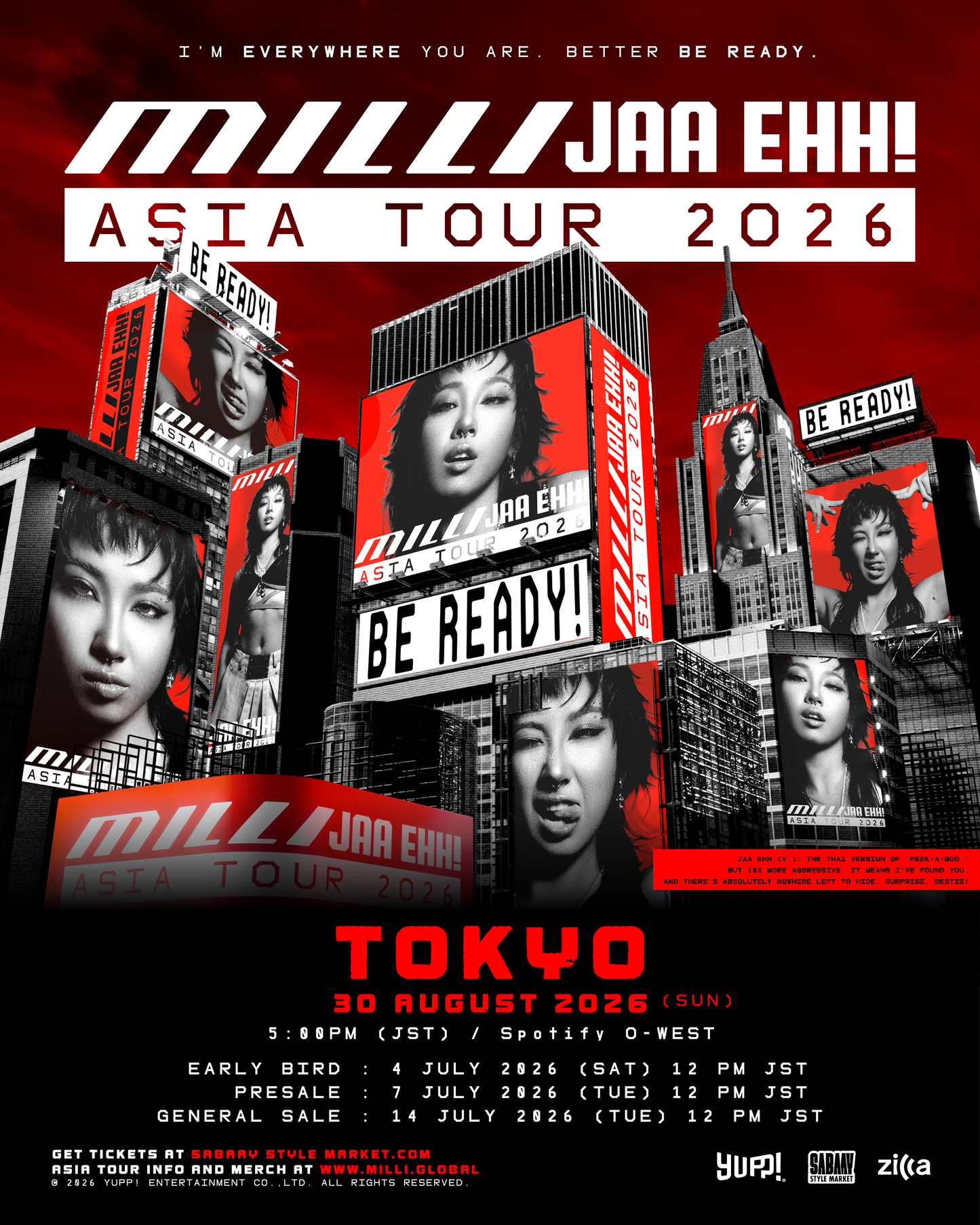 【General Ticket】MILLI JAA EHH! ASIA TOUR 2026 IN TOKYO